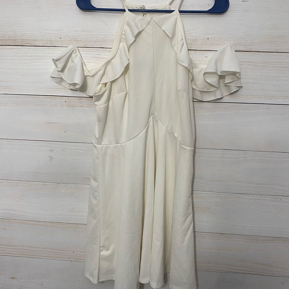Bailey blue XL white ruffle arm strap dress.